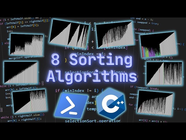 8 Sorting Algorithms Race in the Terminal in Real Time in C++