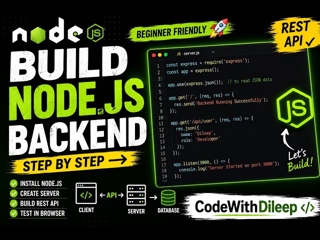 Build Your First Node.js Backend  | Beginner Friendly Tutorial #flutter #mernstackdeveloper #coding