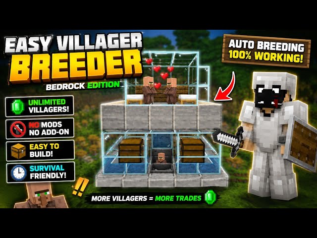 👶 Easy Villager Breeder Tutorial | Minecraft Bedrock 1.21 (Tamil) #minecraft #bedrock #java#villager