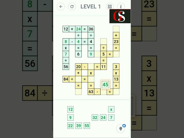 Cross maths Level 1| #maths #puzzle #sudoku