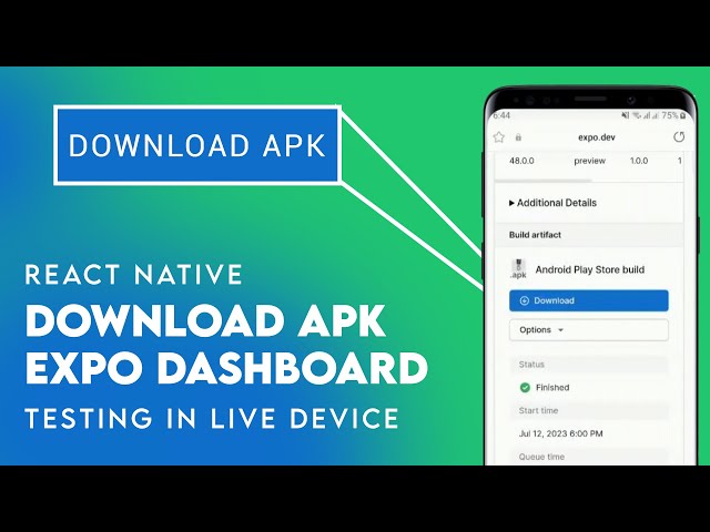 Download APK File from EXPO Dashboard | React Native Tutorial