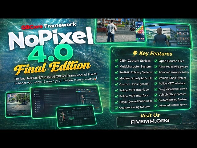 FiveM NoPixel 4.0 Server FiveM QBCore  2026 | Premium QBCore Server