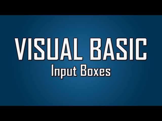 Learn Visual Basic - #32 - Input Boxes