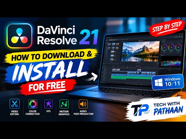 How to Download & Install DaVinci Resolve 21 for FREE | Full Tutorial 2026