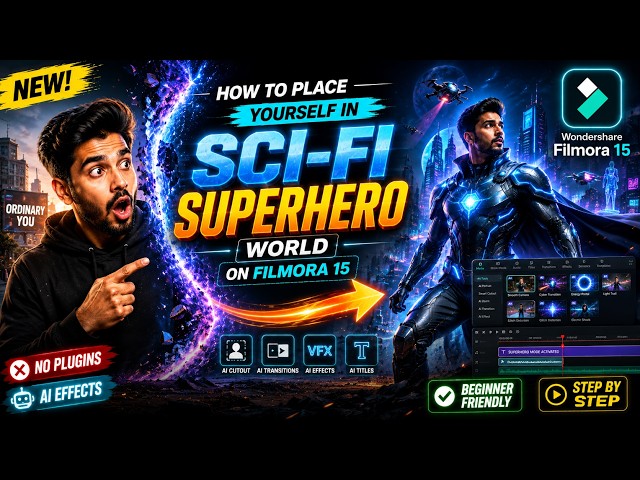Turn Yourself Into a Sci-Fi Superhero in Filmora 15 (Easy Tutorial)
