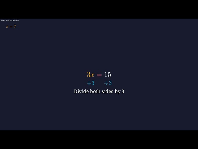 Solving Linear Equations - A Visual Guide #MathifyCommunityClips