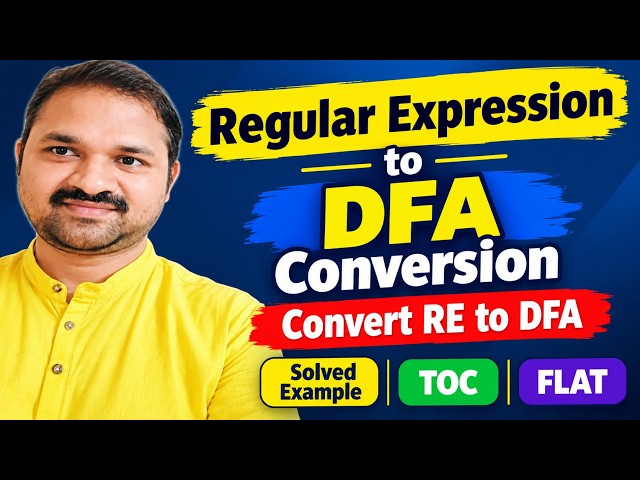 Regular Expression to DFA Conversion | Convert RE to DFA | Solved Example | TOC | FLAT