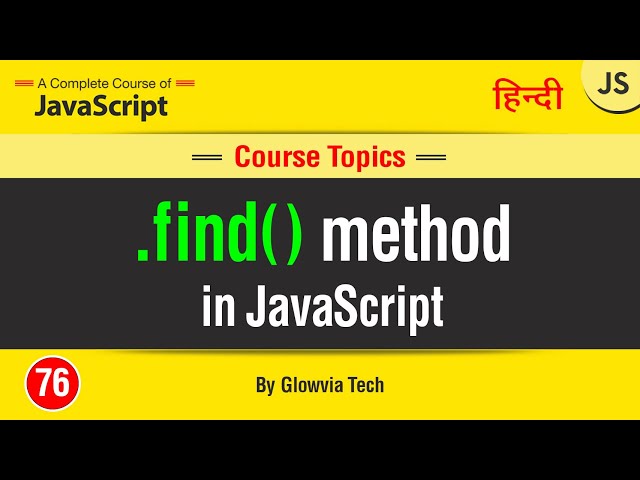 find method in javaScript || Find() Array Method Tutorial in Hindi/Urdu