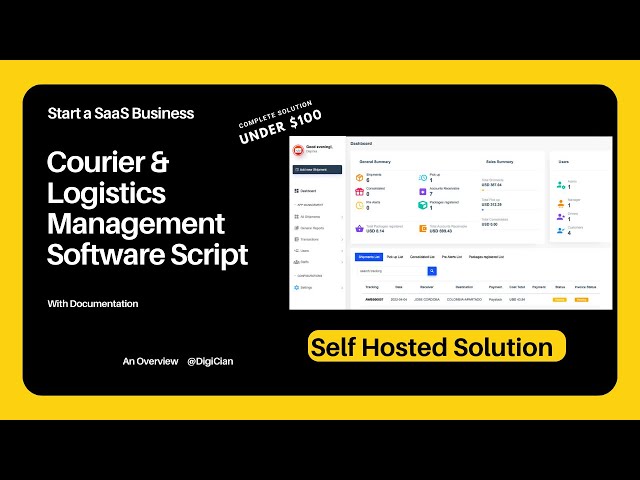 Courier & Logistics System Management Software Ready to Use Script | Self-Hosted SaaS Business Idea