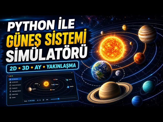 Python ile Güneş Sistemi Simülatörü: Gezegenler, Ay ve Yakınlaşma Bulucu