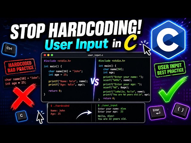 Stop Hardcoding! How to Let Users Input Data in C #cprogramming #professional 