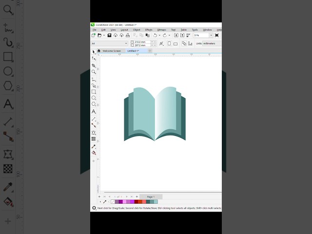 creating a 3D open-book design#coreldraw #coreldrawtutorial #graphicdesign #tutorial