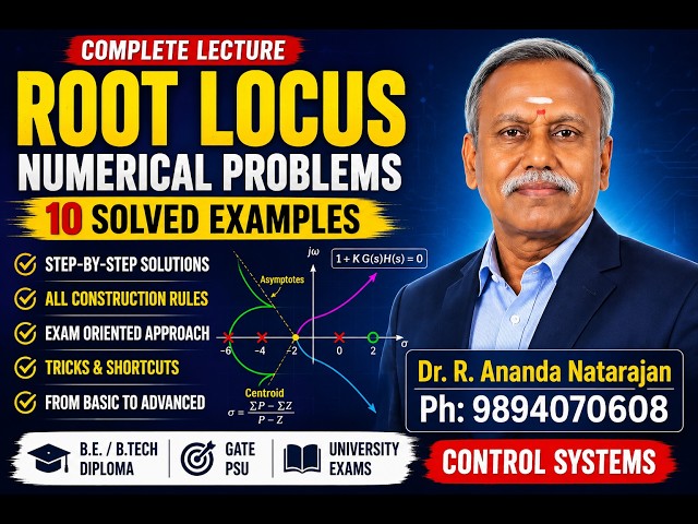 Root Locus Numerical Problems | Examples Step-by-Step | | GATE & University #controlsystems  #DrRan