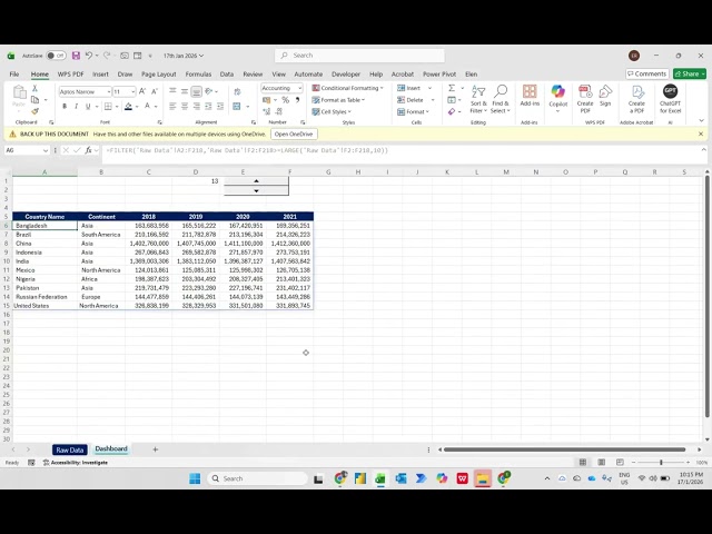 Filter Top X Data in Excel Using ONE Formula (Interactive & Dynamic)
