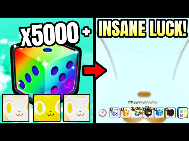OPENING x5000+ Mega Lucky Dice 2's For Huges/Titanic Pets in Pet Simulator 99 (Roblox)