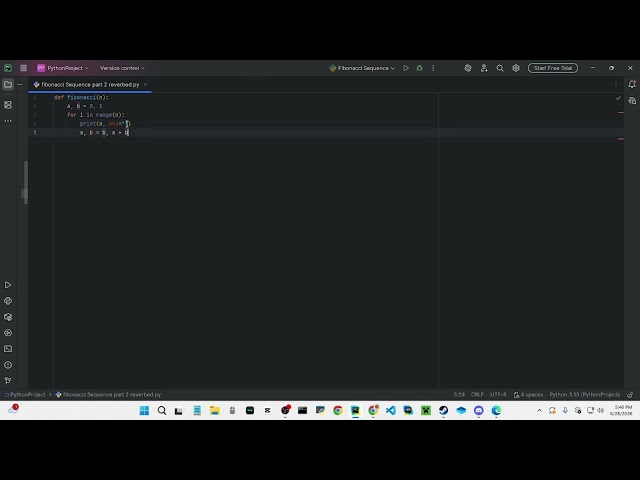 How to make a Fibonacci Sequence on Python