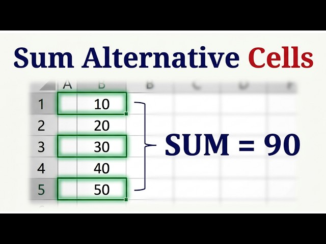 Formula to Calculate SUM of Every Alternative Cells in Excel