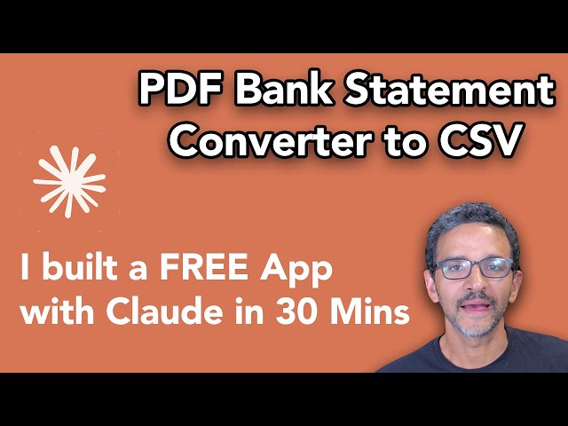 FREE App: PDF to CSV Conversion Tool (I built it with Claude)