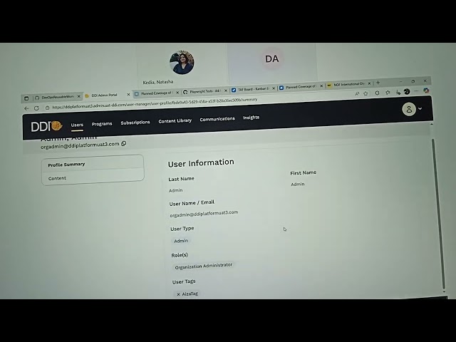 Natasha explaining postman API and backlog 