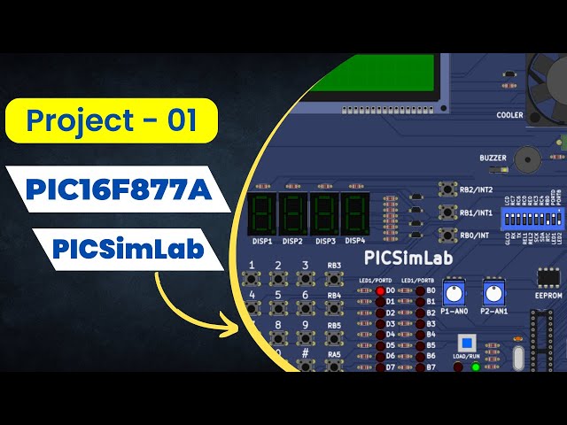 Blinking LEDs on PICSimLab | MPLAB X IDE | XC8 C Compiler | Project - 01