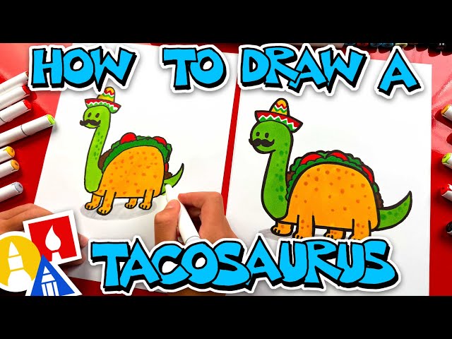 How To Draw A TacoSaurus - Dinosaur + Taco snack!