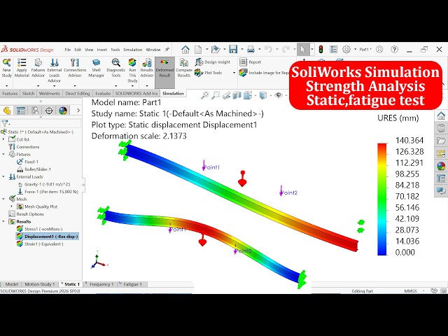 SolidWorks Simulation Static, Frequency and Fatigue (Strength Analysis)
