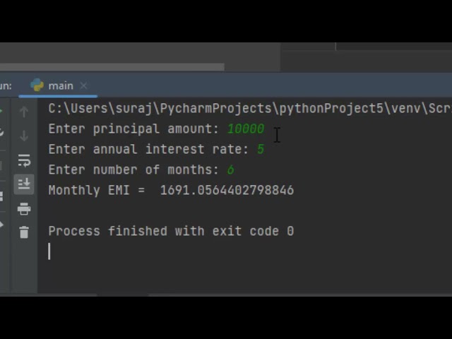 Calculating EMI in Python@COMPUTEREXCELSOLUTION