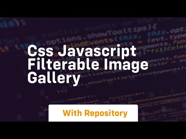 Css javascript filterable image gallery