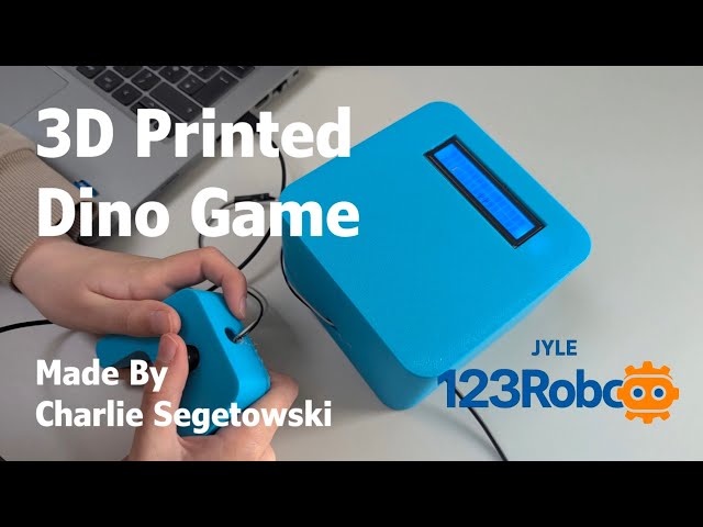 3D-printed Dino Game using an ESP32, LCD display, push buttons, and MicroPython