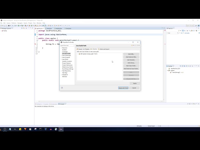 javax.swing Cannot Be Resolved Error Fix