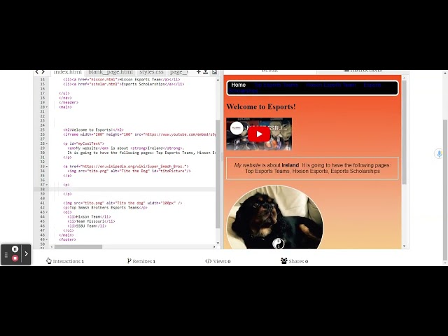 Interactive Website Video Directions for Advanced Web Development Project