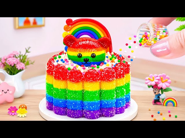 Cute Teddy Bear Rainbow Jelly Cake 🌈😍 Try Out Newest Miniature Jelly Cake Recipe Ideas 💗 Cake Corner