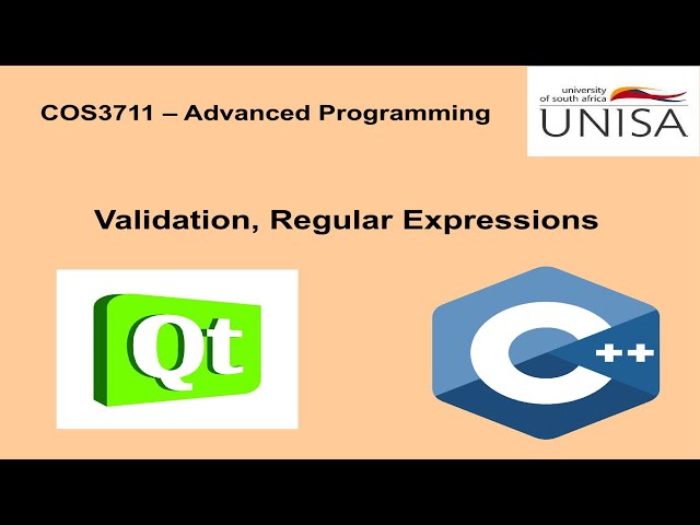 COS3711 - Validation, Regular Expressions