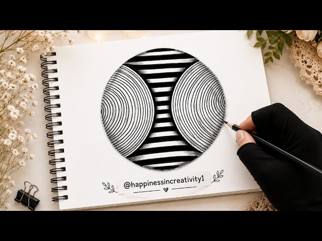Easy 3D Optical Illusion Drawing | Relaxing Line Art | Step by Step 3D Drawing Tutorial