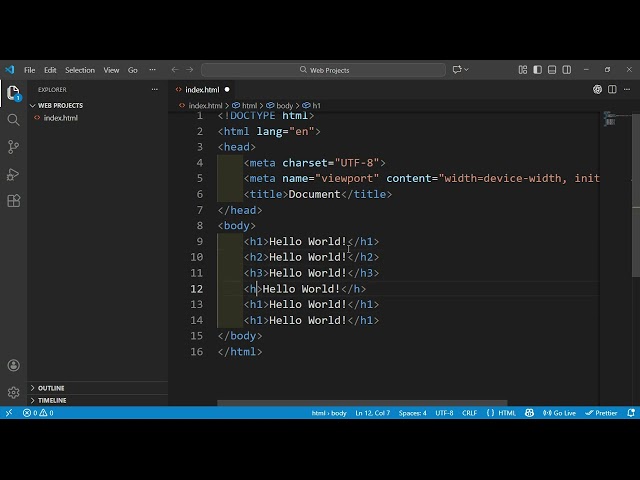 HTML H1 to H6 in 30 Seconds 🚀 