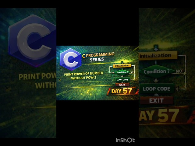 Print Power of a Number Without pow()|Day57| #CProgramming #PowerOfNumber #WithoutPow#CodingSeries