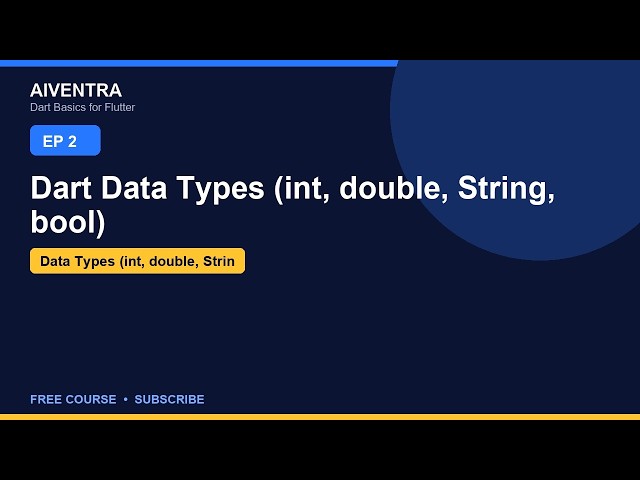 Dart Data Types (int, double, String, bool) | Flutter Ep 2