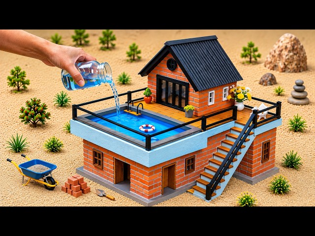Perfect Mini House – With a Stunning Pool & Exterior Stairs | DIY Construction Project