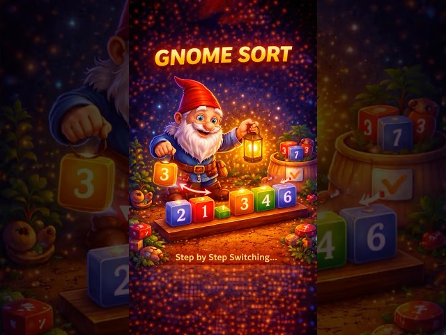 This Weird Sorting Algorithm Actually Works 😲 | Gnome Sort #shorts #youtubeshorts #viral #coding