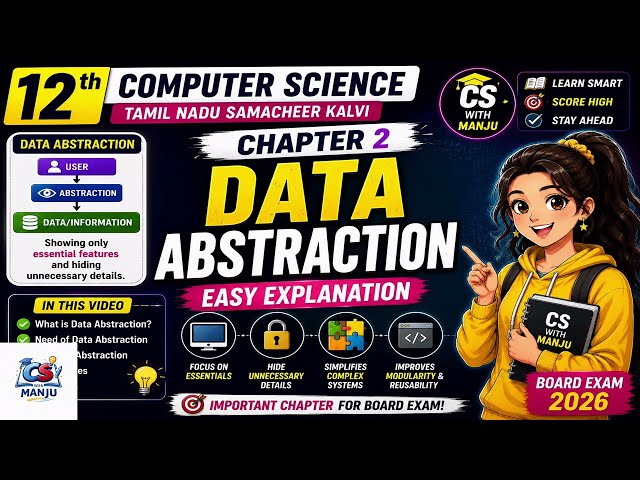 🔥 Data Abstraction in few Minutes ⚡ | 12th Computer Science | Chapter 2 |