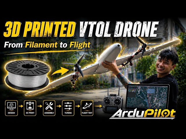3D Printed VTOL Drone Full Build & Test Flight | Vertical Takeoff Fixed Wing