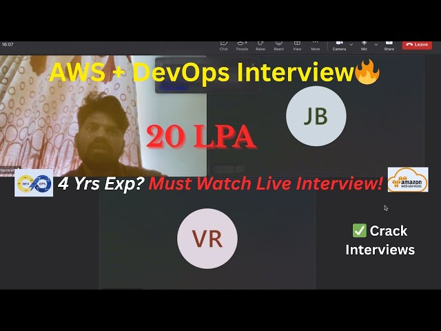 Live AWS + DevOps Interview 2025 | Real Question & Answer for 4 Years Experience #awsdevops