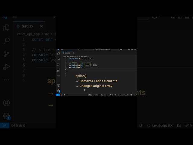 slice vs splice 🤯 | JavaScript Interview Question #shorts