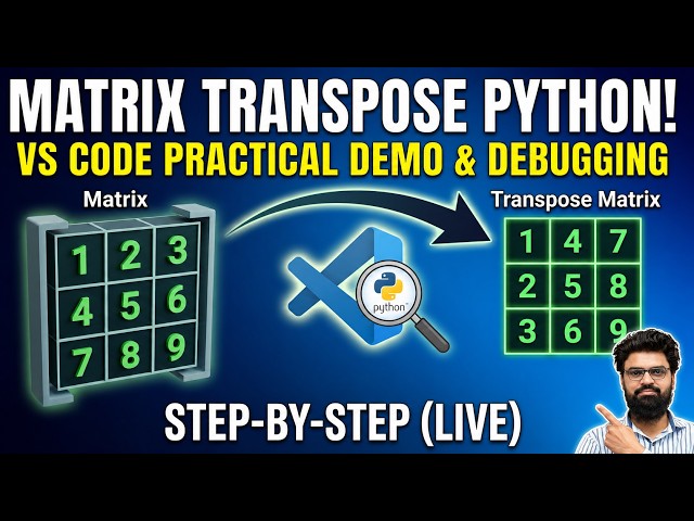 Matrix Transpose in Python: Coding & Deep-Dive Debugging in VS Code