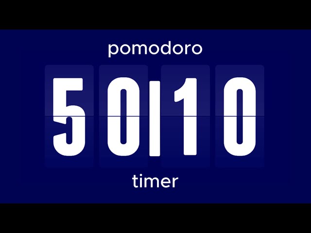 50 I 10 pomodoro timer / 4 hour • sapphire design • flip timer • no music • only bell / productivity