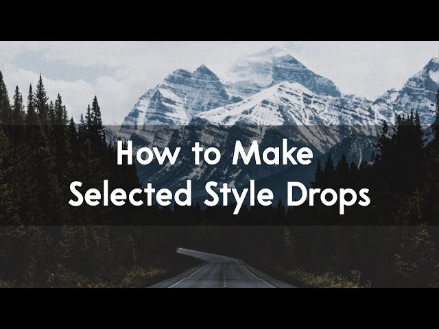 How to Make Selected Style Drops