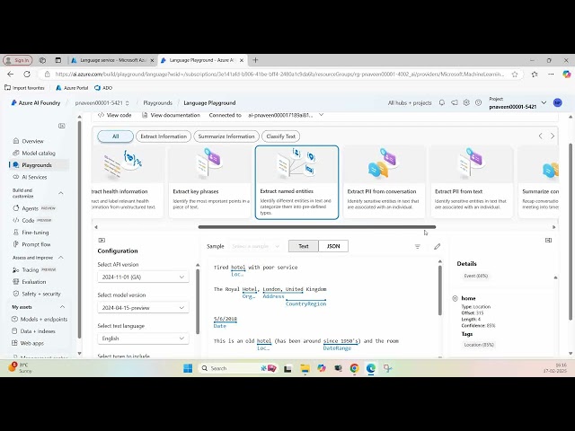 6. Azure AI Language - with Demo