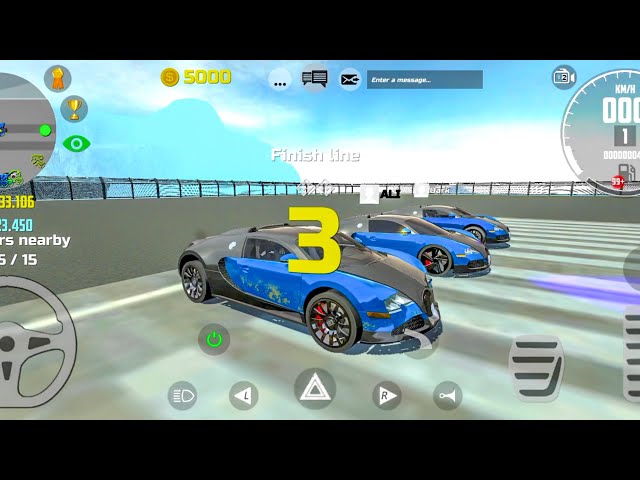 Car Simulator 2 Multiplayer - 400m Race with Three Bugattis - Car Games Android Gameplay