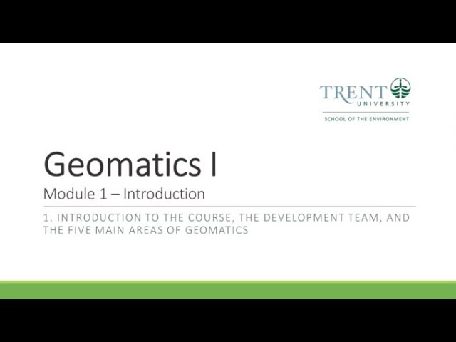 Introduction to Geomatics