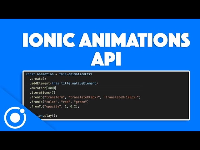 Ionic 5 Preview: The Ionic Animations API
